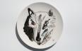 vlk 1 /wolf/ porcelán /porcelain/ 30 cm / workshop Veľký Biel